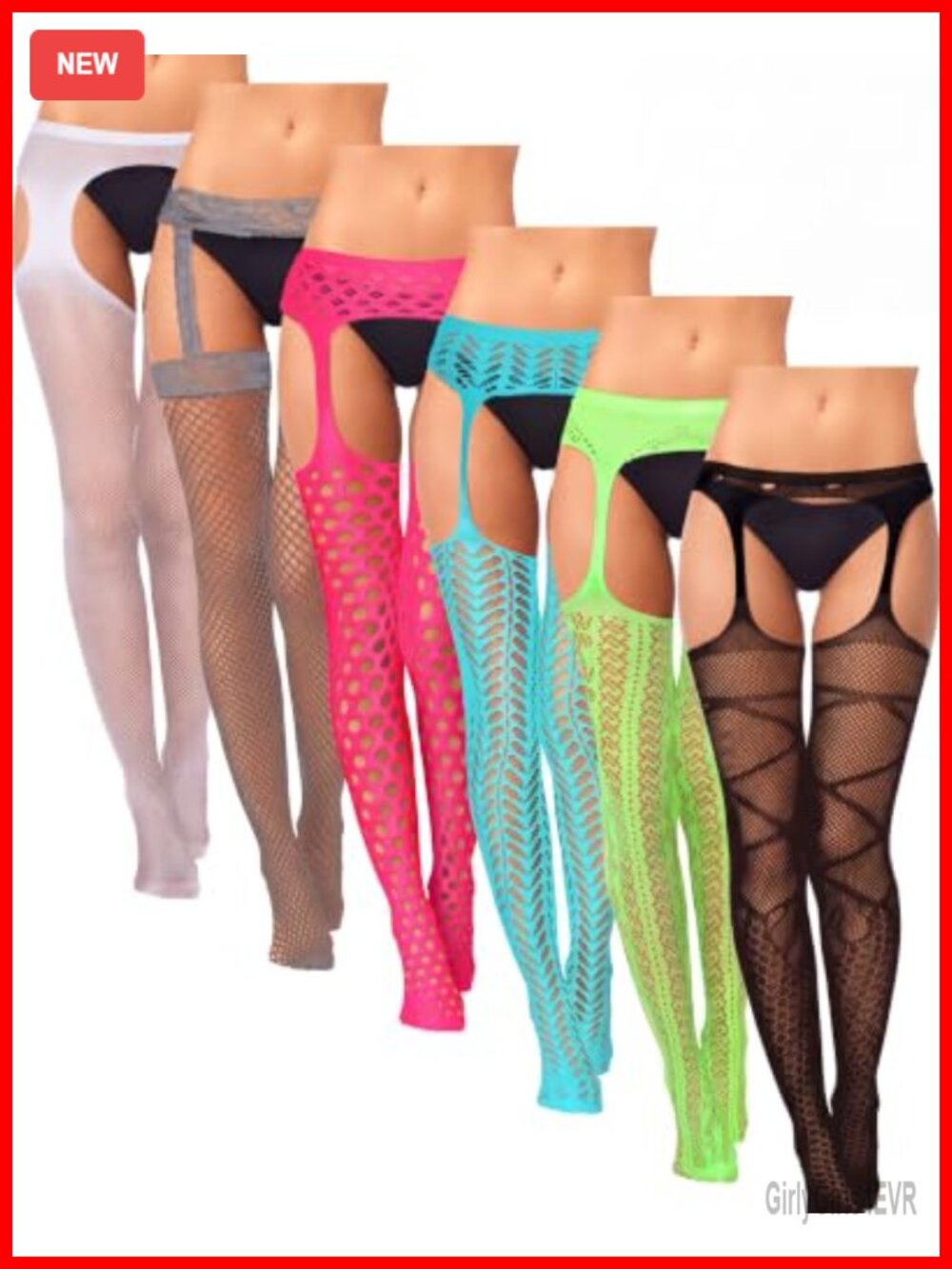 Fishnet Thigh High Stockings Garter Belt Suspender Pantyhose Set
